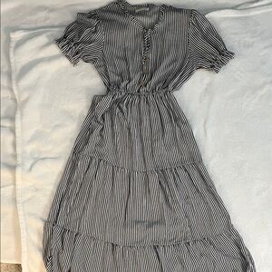 Striped Black and White Maxi Dress